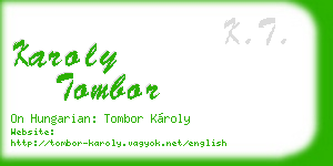 karoly tombor business card